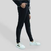 Slim Fit Sweatpants with Leather Accents