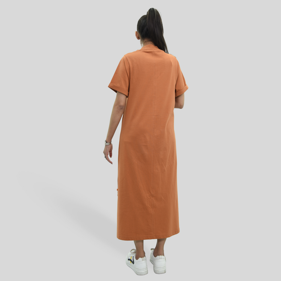 Mock Neck Jersey Dress