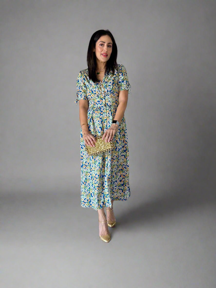 Ditsy Print Long Dress