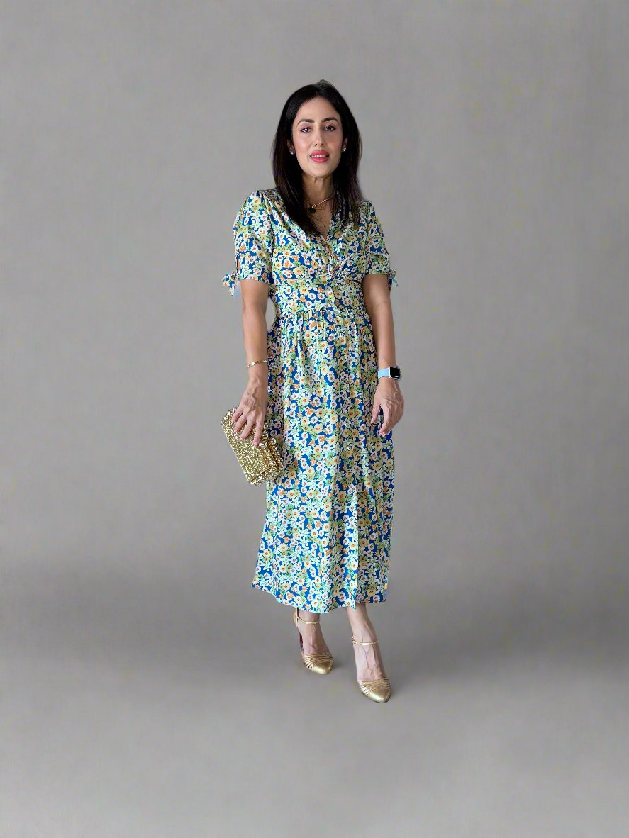 Ditsy Print Long Dress